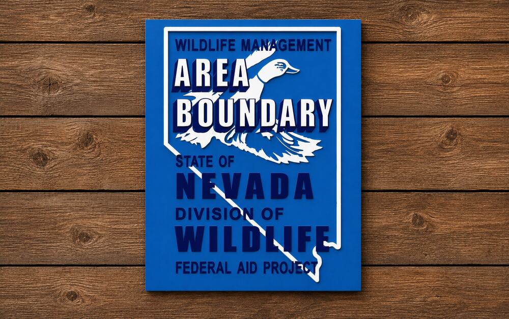 Nevada Wildlife Management Area Boundary Sign Division of Wildlife DNR Hunt Game